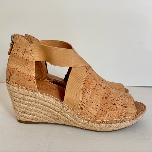Gentle Souls Tan Cork Wedges Elastic Straps Women’s Size 11 - Picture 5 of 10